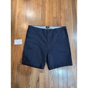 Dockers Supreme Flex Mens 44 Navy Blue Flat Front Chino Shorts Stretch Cotton